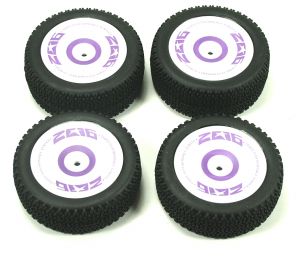 WL Racing Reifen Aufschrift lila Satz 2Stck vorn und hinten je 2 Stck 12 mm Mitnehmer