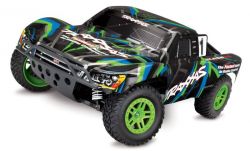 TRAXXAS SLASH 4X4 GRN/BLAU RTR +12V-LADER+AKKU 1/10 4WD SHORT-COURSE-RACE-TRUCK BRUSHED